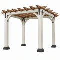 Pergola da giardino 300 x 300 x 250 cm in legno bianco e marrone con copertura a listelli