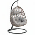 Poltrona sospesa 100 x 100 x 195 cm in rattan e acciaio grigio marrone nero per esterno stile boho