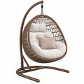 Poltrona sospesa 105 x 105 x 195 cm in metallo marrone con intreccio effetto rattan