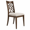 Sedia da pranzo 46 x 55 x 100 cm in legno marrone con seduta imbottita beige stile classico