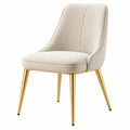 Sedia imbottita 60 x 62 x 85 cm in tessuto bouclé beige con gambe in metallo oro - stile moderno per sala da pranzo