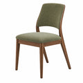 Sedia da pranzo 48 x 55 x 82 cm in legno e tessuto verde stile moderno