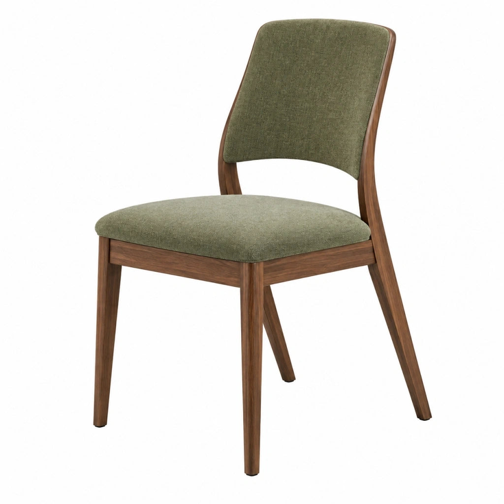 Sedia da pranzo 48 x 55 x 82 cm in legno e tessuto verde stile moderno